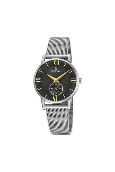 FESTİNA Ceas bărbătesc F20572/4 - Negru/Argintiu, Brățară din oțel inoxidabil...