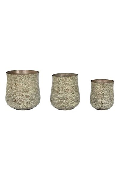 Home Esprit set jardiniere, aluminiu, verde, 44x44x46 cm