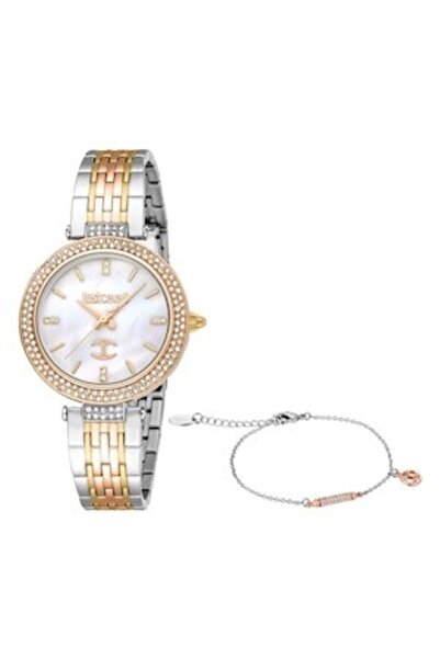 Just Cavalli - Analog Watch and Bracelet Set, Silver and Gold