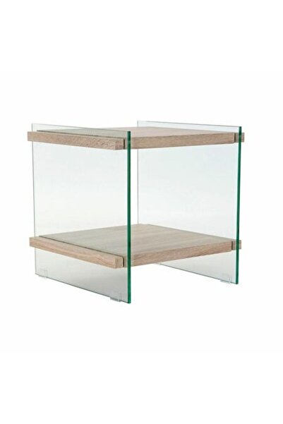 DKD Home Decor Noptieră, Cristal/MDF, 50x50x49 cm, Transparentă