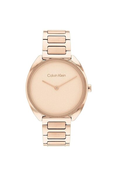 Calvin Klein Ceas de mână pentru femei, 34 mm, auriu roz, cuarț, brățară din ...