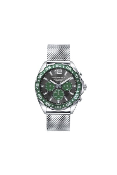 Mark Maddox HM0144-15 Men's Watch, 44mm, Multifunctional, Silver/Green
