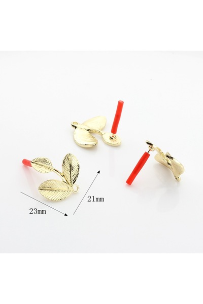 Choice إكسسوارات صناعة المجوهرات الذهبية - مكونات أقراط على شكل أوراق مصنوعة ...