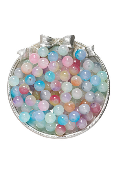 Choice11 8mm-50pcs Mix color 50pcs 8/10mm Double Color Jelly Result Round Gla...