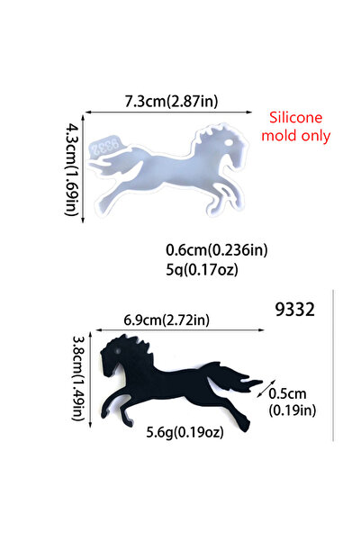 Choice سلسلة مفاتيح بيضاء إبداعية سهلة التنظيف، آمنة وغير سامة، قالب حصان جميل من السيليكون، قطعة واحدة