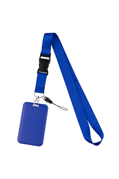 Choice Blue Pure Lanyard Keychain Making Kit with ID Card Holder Cell Phone C...