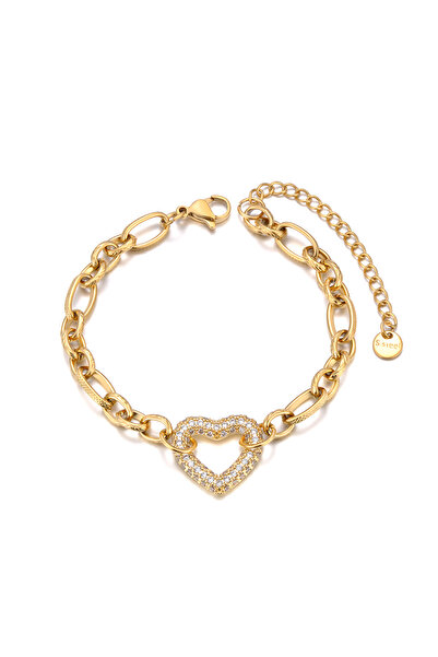 Choice B25019G Lokaer Delicate Rhinestone Heart Flower Charm Bracelet Exquisi...