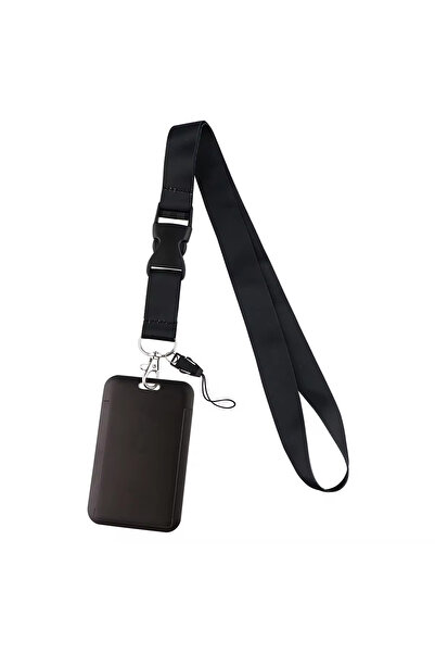 Choice طقم صنع سلسلة مفاتيح سوداء نقية مع حامل بطاقة هوية، وتعليقة للهاتف الم...