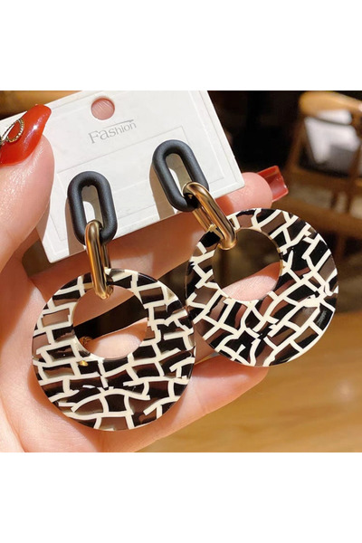 Choice AEH70438 أقراط ليوبارد المتقدمة المصنوعة من الأكريليك بطبعة جلد النمر ...