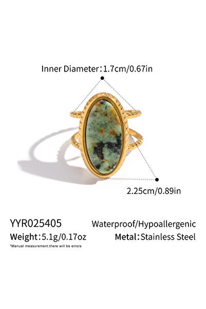 Choice خاتم شيانينغ بيضاوي الشكل عتيق قابل للتعديل للنساء، مطلي بالذهب عيار 1...