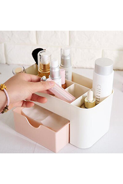 Choice صندوق تخزين أظافر وردي، حاوية تخزين أعواد قطنية، ملحقات صندوق تخزين أدوات تنظيف سطح المكتب متعددة الوظائف