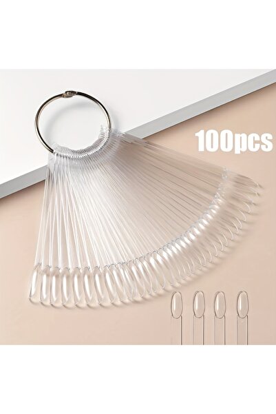 Choice مجموعة من 100 قطعة من أعواد أظافر شفافة - لوحة عرض عينات أظافر صناعية ...