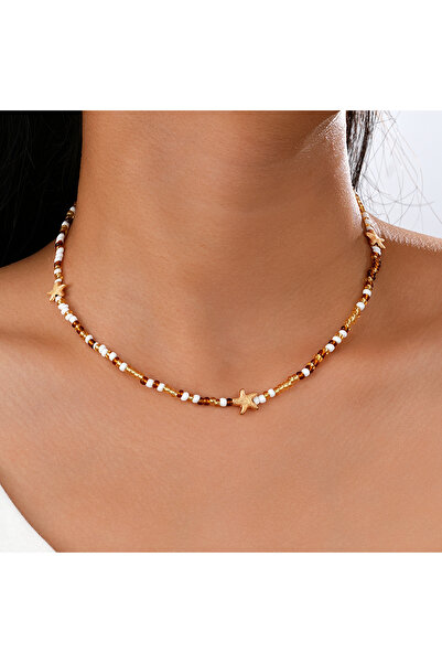 Choice قلادة نسائية جديدة من AYAGold على شكل نجمة البحر الملونة مصنوعة يدويًا...