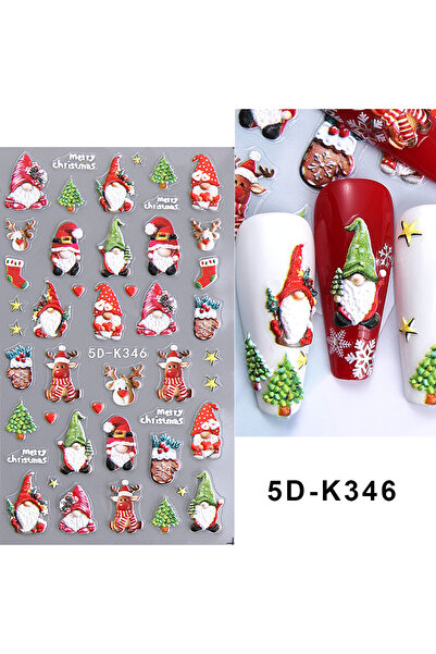 Choice ملصقات أظافر سانتا كلوز ثلاثية الأبعاد بتصميم واقعي، رقاقات ثلج، شجرة ...
