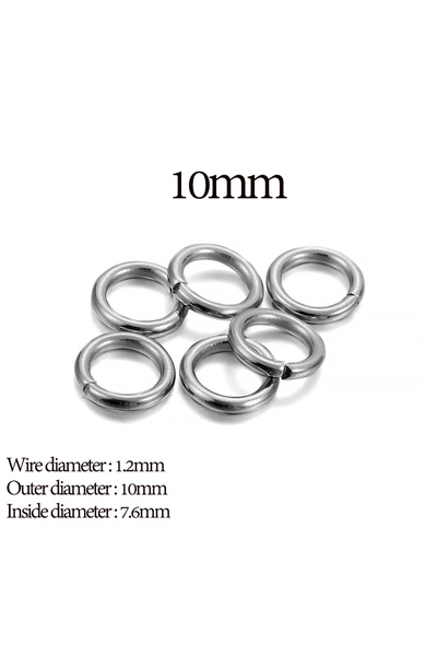 Choice 1.2 × 10 مم 200 قطعة 30-200 قطعة 3-25 مم حلقة منفصلة من الفولاذ المقاو...