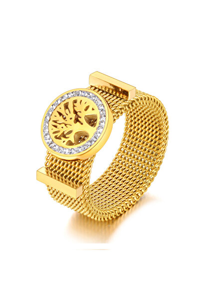 Choice 8 R22012G تصميم أصلي بأرقام رومانية وسلسلة حلقات شبكية من التيتانيوم والفولاذ المقاوم للصدأ والأكريليك الأسود