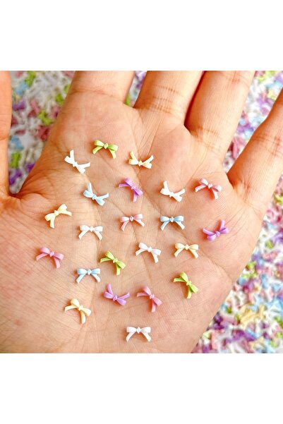 Choice 60 قطعة من فيونكات أظافر صغيرة متعددة الألوان من الراتنج، مقاس 8 مم، 6...