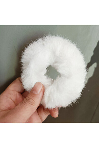 Choice 1 قطعة من حبل شعر فرو الأرنب الأبيض الشتوي، ربطات شعر قطيفة لطيفة، ربط...
