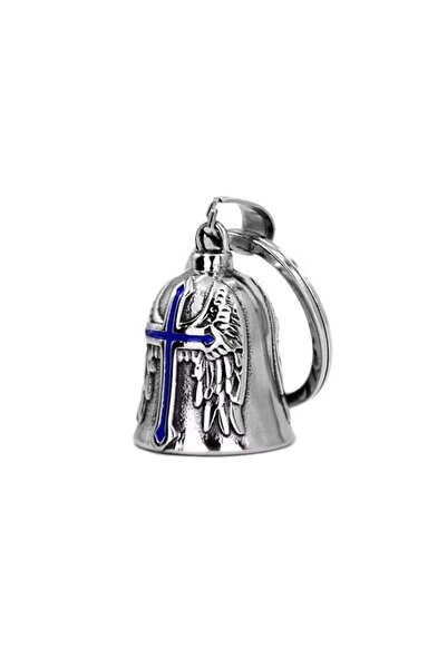 Choice سلسلة مفاتيح دراجة نارية زرقاء اللون من Guardian Bell، جرس دراجة نارية أسود زيتي، واقي لراكبي الدراجات النارية، كهربائي