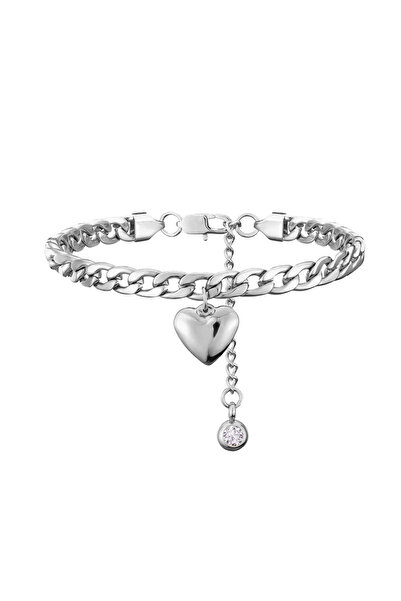 Choice خلخال فضي اللون للنساء، أساور الكاحل الكوبية المصنوعة من الفولاذ المقاوم للصدأ باللون الفضي، موضة الصيف