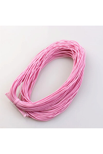 Choice خيط مطاطي مضفر بلون الخوخ الوردي، 1 مم × 24 متر، خيط خرز مطاطي، خيط مط...
