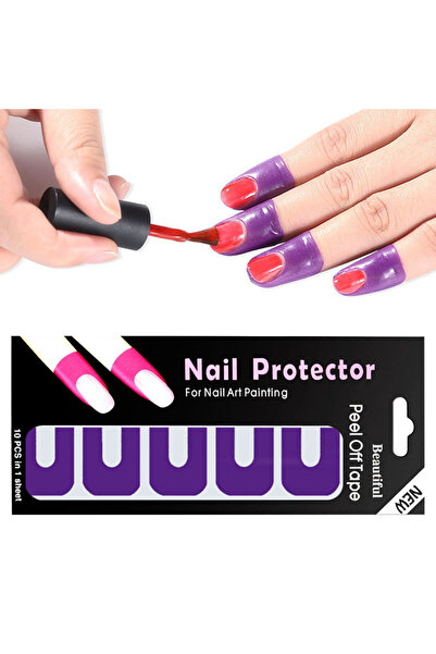 Choice Purple 10 pcs U-shape Finger Cover Sticker Spill-proof Tape Nail Prote...