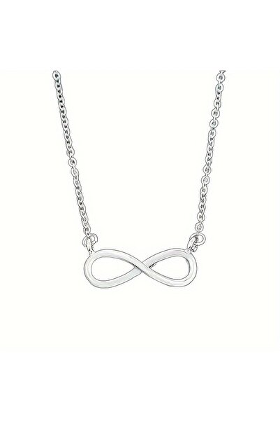 Choice قلادة فضية أنيقة على شكل 8 مع قلادة رمز سحر لا نهائي، عيد الميلاد والذكرى السنوية