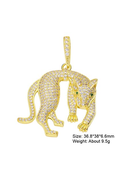 Choice أحجار زركون مايكرو باف من جويا مطلية بالذهب الحقيقي عيار 18 قيراطًا فاخرة على شكل حيوان النمر والأسد والفهد من أجل صنعها بنفسك