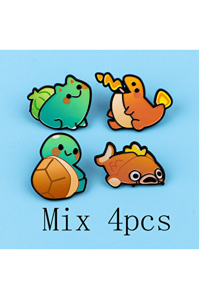 Choice مجموعة من 4 إلى 5 قطع مطلية بالفضة على شكل وحوش لطيفة، دبابيس مطلية بالمينا، دبابيس لعبة رائعة، شارات ياقة حقيبة ظهر