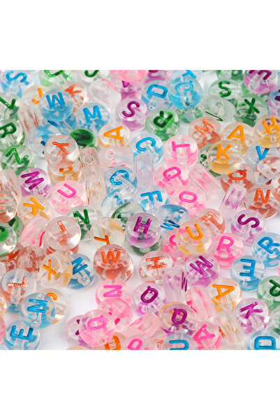 Choice59 100pcs Mixed 100Pcs 7mm Transparent Colorful A-Z letter Acrylic Bead...