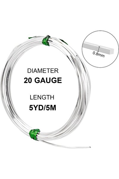 Choice AECH02-10901 سلك نحاسي مربع مقاس 20 وطول 16 قدمًا، سلك نحاسي فضي لأعما...