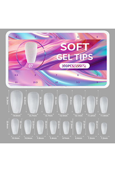 Choice 07 جديد 300 قطعة أظافر صناعية غير لامعة بدون تلميع، أظافر صناعية متوسط...