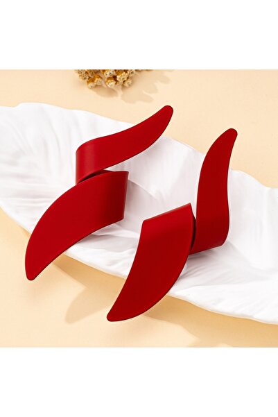 Choice Red A Pair of Women's Earrings, Exaggerated Irregular Geometric Red Ea...