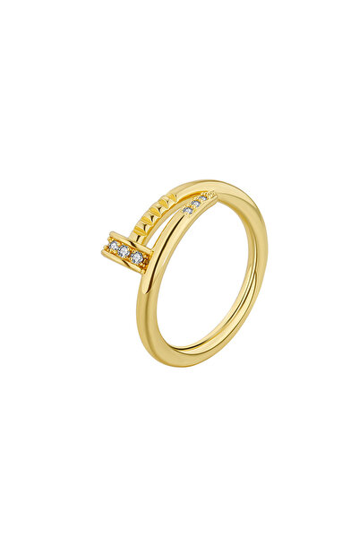 Choice خاتم أظافر من الزركون اللامع باللون الذهبي AJZ10086 للنساء، خواتم خفيفة فاخرة قابلة للتعديل، مجوهرات عيد الميلاد