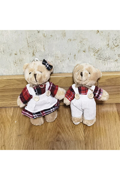 Choice ملابس كرتونية حمراء للأولاد والبنات على شكل دب لعبة قطيفة سلسلة مفاتيح...