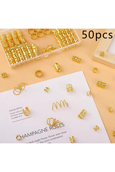 Choice golden(Without box) 50pcs Heart Shaped elements Hair Rings Women Hair ...