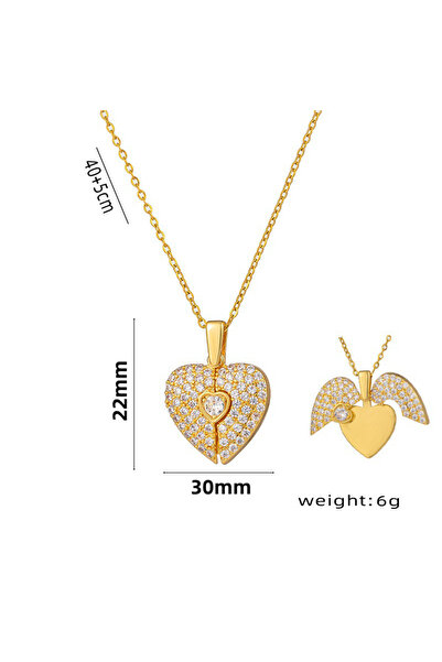 Choice قلادة ذهبية أنيقة وشخصية على شكل قلب للنساء، قلادة فاخرة ورائعة