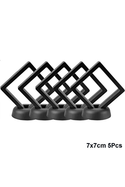 Choice 7x7 سم 5 قطع 5 قطع سوداء 5 قطع علبة عرض عائمة بإطار خاتم قلادة أقراط ص...