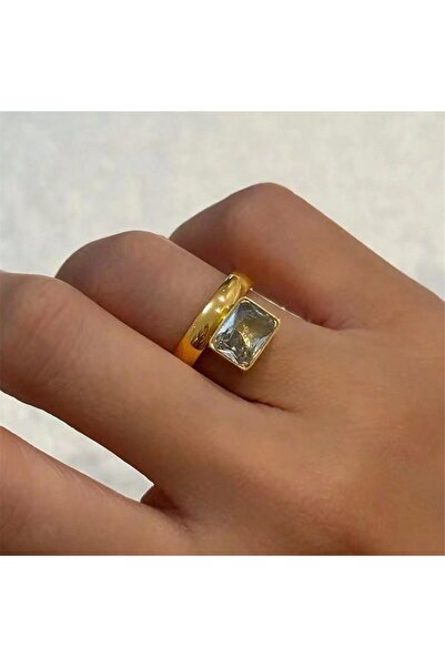 Choice خاتم نسائي أنيق بتصميم عتيق من الفولاذ المقاوم للصدأ مطلي بالذهب عيار ...