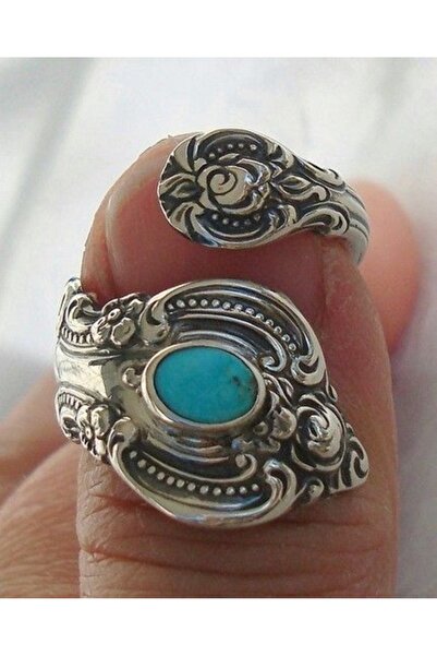 Choice X327 خاتم قابل للتعديل بتصميم بوهيمي عرقي إبداعي بفتحة فيروزية صناعية ...