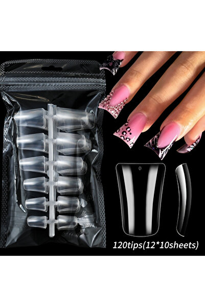 Choice TD236-S1 120Pcs Clear Duckbill Fake Nail Tips Full Cover False Fingert...