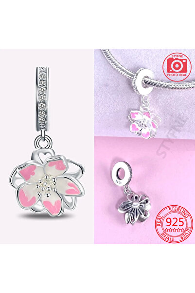 Choice PYC0080 فضة 925 خرزات زهرية وردية حلوة على شكل زهرة الكرز وخواتم تناسب...