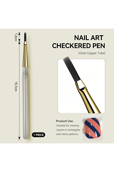 Choice 01 فرشاة احترافية لفن الأظافر، رأس رسم، قلم تنقيط، بطانة مسطحة للأكريل...