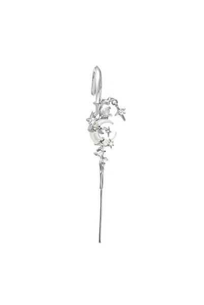 Choice Silver Plated Sparkling Star and Moon Earring Fashionable Ear Needle W...