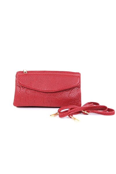 Goldy Red wallet with adjustable strap