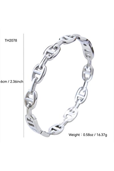 Choice سوار بلون الفولاذ، عرض ساخن، أنيق، بسيط، ذو طابع كبار السن، مطلي بالفو...