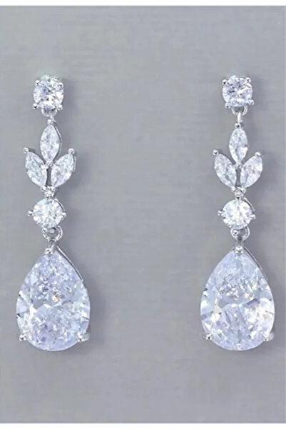 Choice أقراط أنيقة مرصعة بأحجار الزركونيا المكعبة على شكل قطرة ماء من الزركون...