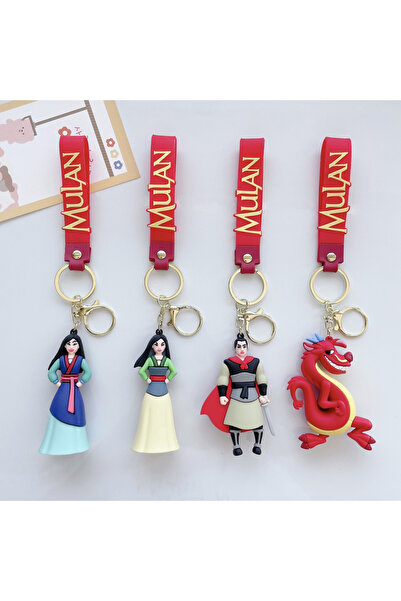 Choice مجموعة من 4 قطع من سلسلة مفاتيح مولان الكرتونية، مقاس 6 سم، حقيبة مدرس...