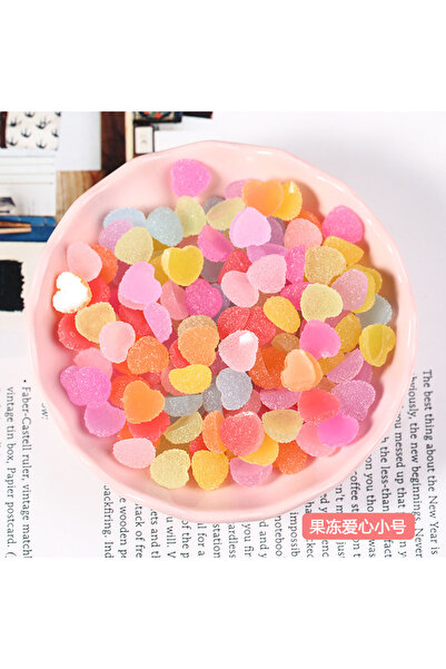 Choice 50 قطعة على شكل قلب/نجمة مقاس 11 مم/16 مم، زينة أظافر من الراتنج بتصمي...