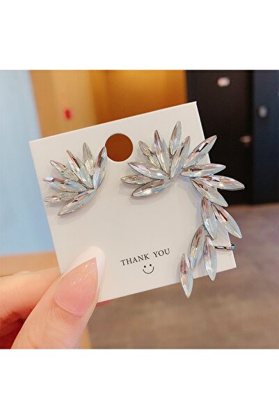 Choice ED2321 كوريا أقراط أجنحة الملاك الكريستالية غير المتماثلة بتصميم نيتش ...